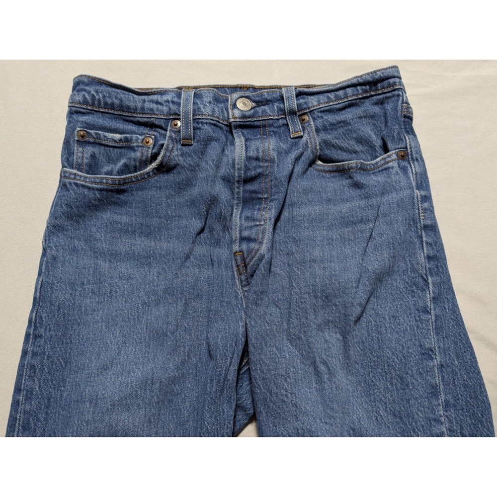 Levis 501 Button-Fly Cropped Raw Hem Straight Denim Jeans - Women‎ 28X26 - Picture 6 of 16